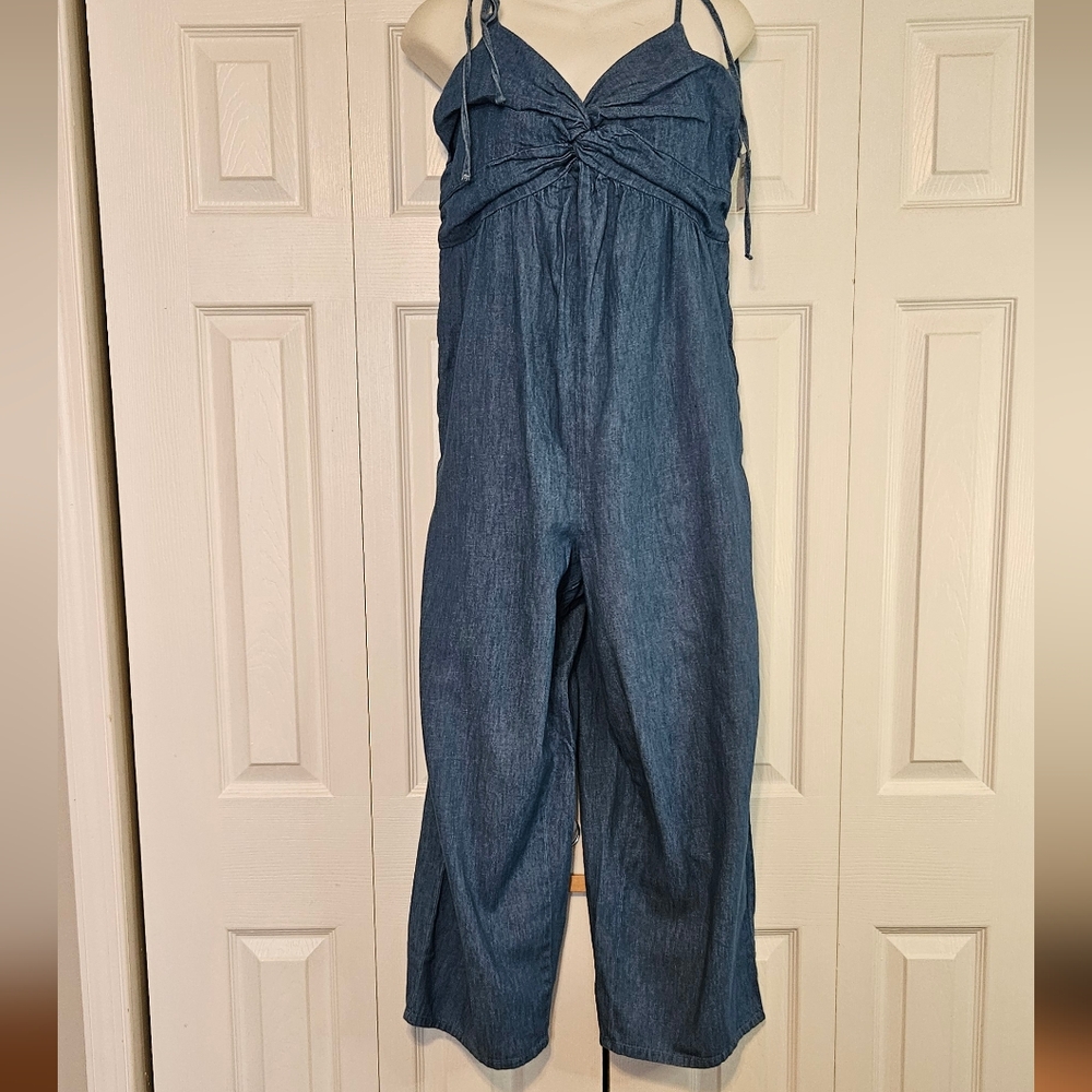 NWT Old Navy Denim Twisted Halter Jumper